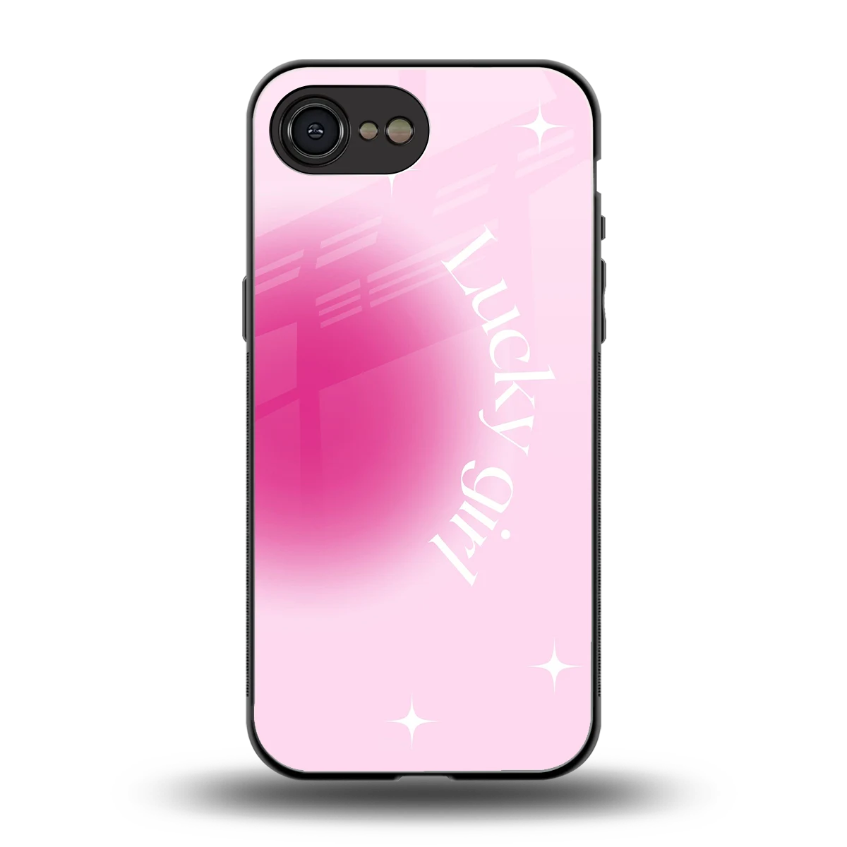 Lucky Girl Aesthetic back phone cover | glass case for iphone 16e