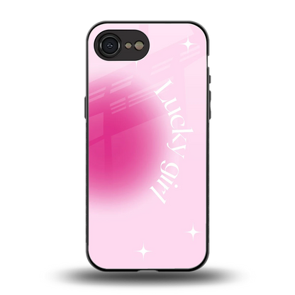 Lucky Girl Aesthetic back phone cover | glass case for iphone 16e