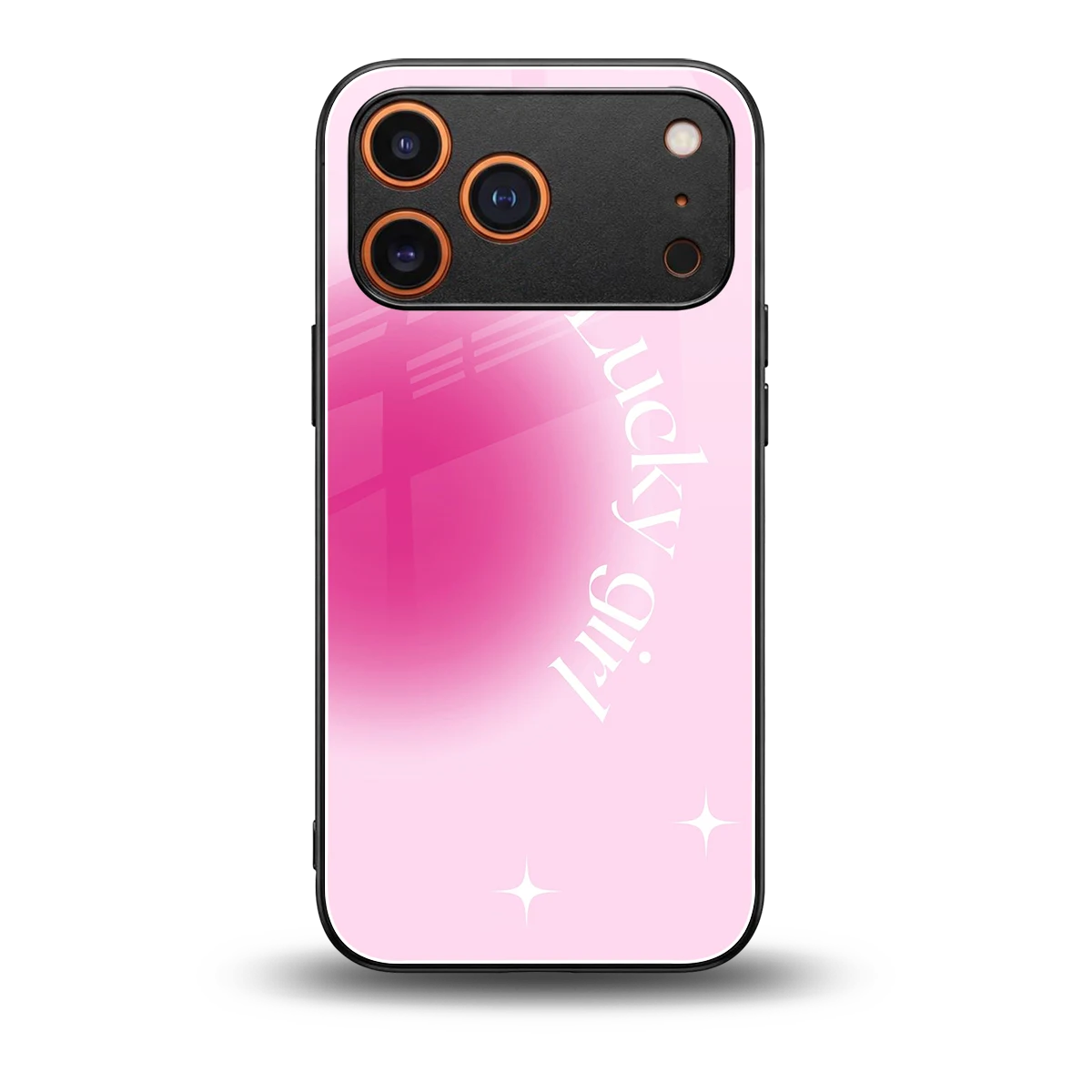 Lucky Girl Aesthetic back phone cover | glass case for iphone 17 pro