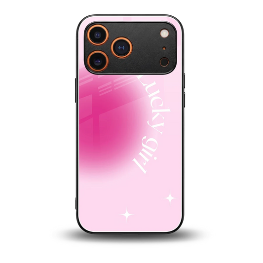 Lucky Girl Aesthetic back phone cover | glass case for iphone 17 pro max