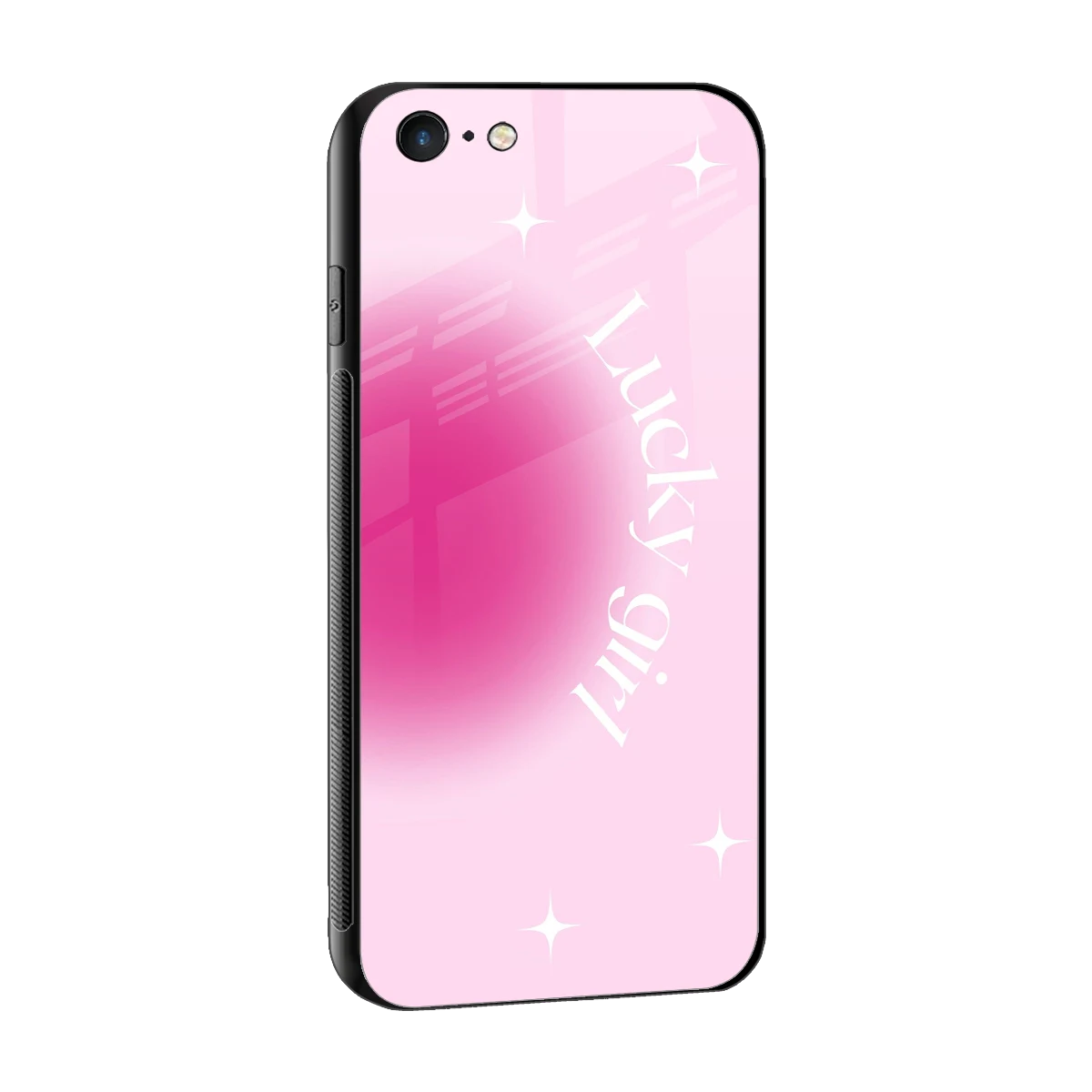 Lucky Girl Aesthetic sleek iphone 6s plus cover with tempered glass back and TPU edges