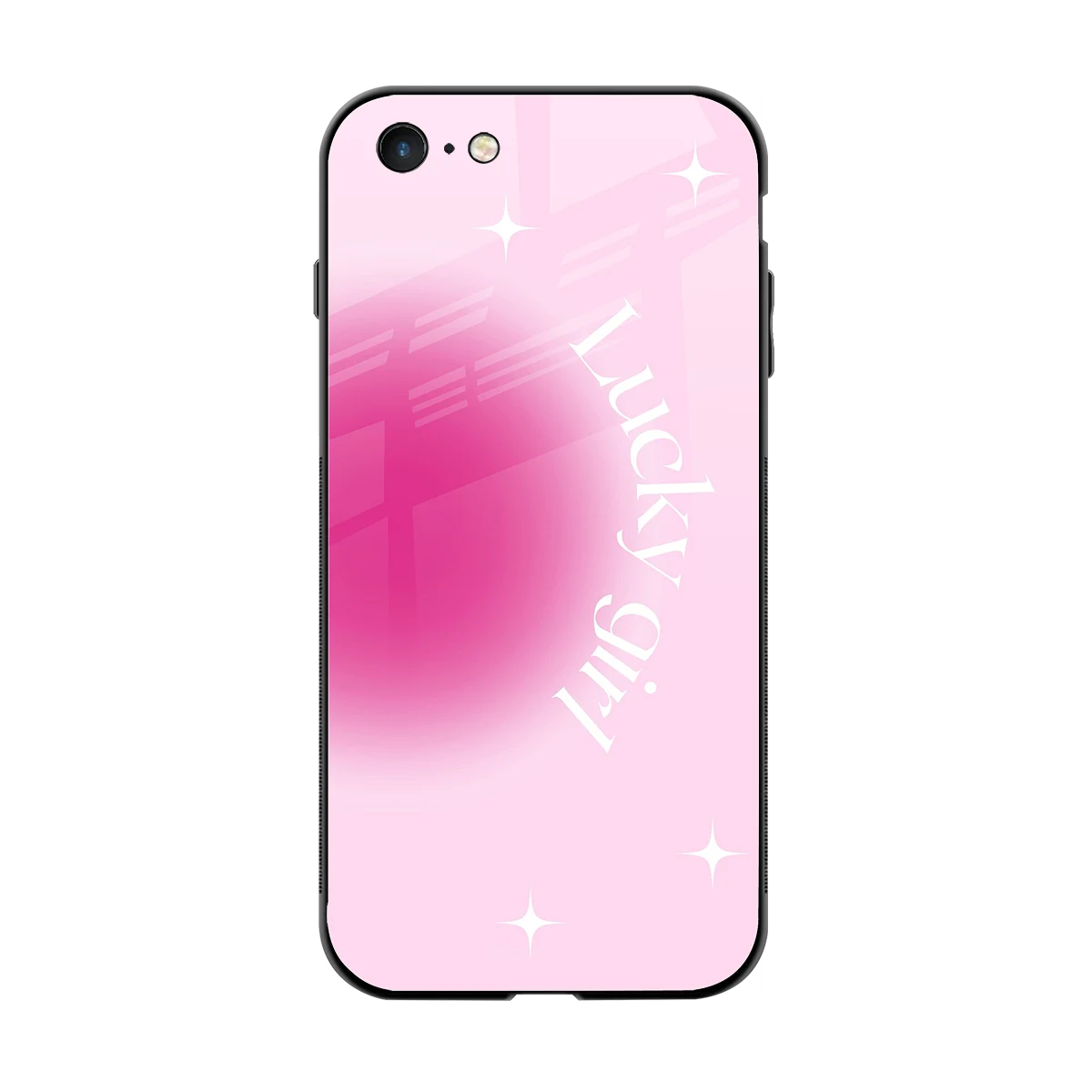 Lucky Girl Aesthetic back phone cover | glass case for iphone 6