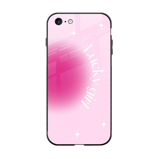 Lucky Girl Aesthetic back phone cover | glass case for iphone 6s