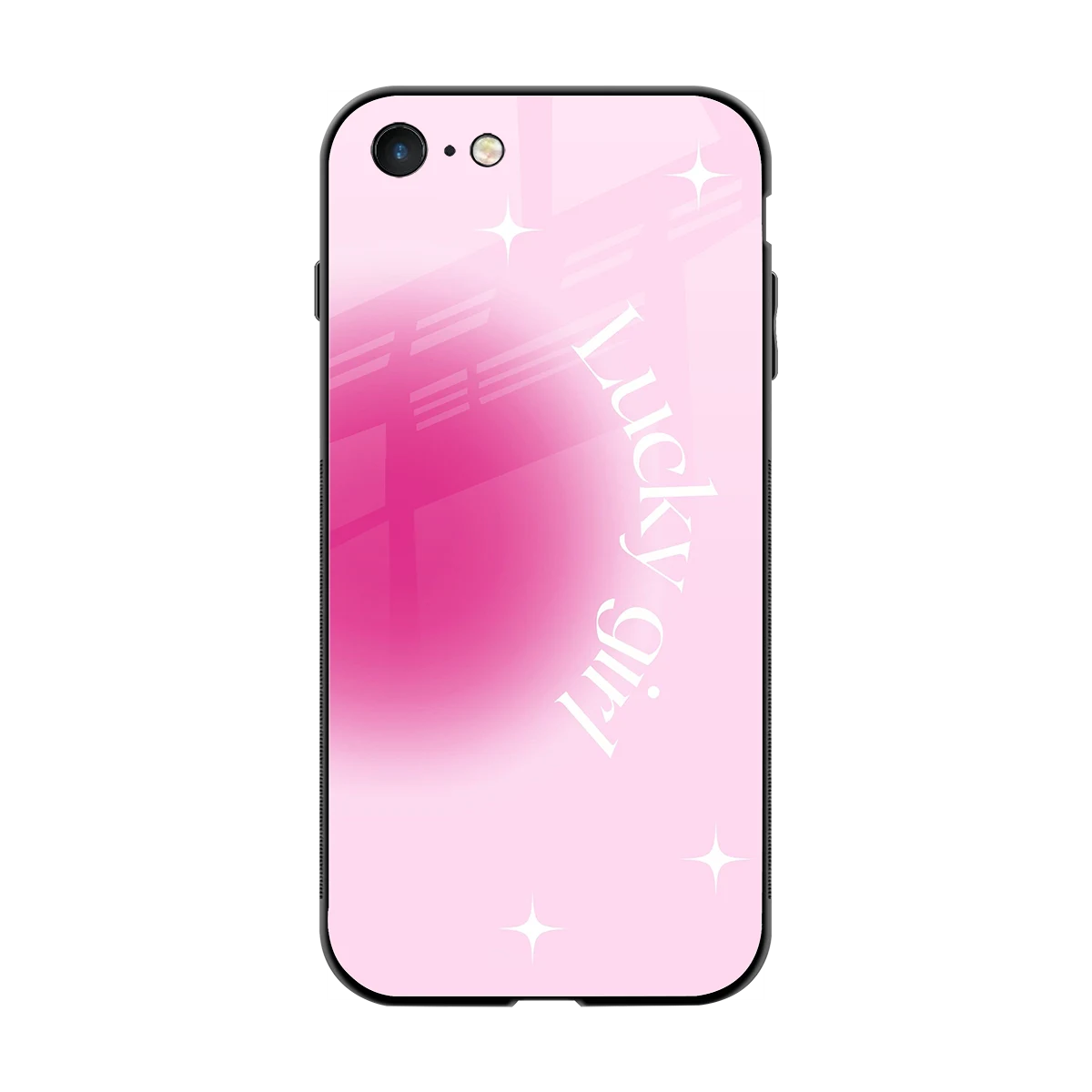 Lucky Girl Aesthetic back phone cover | glass case for iphone 7