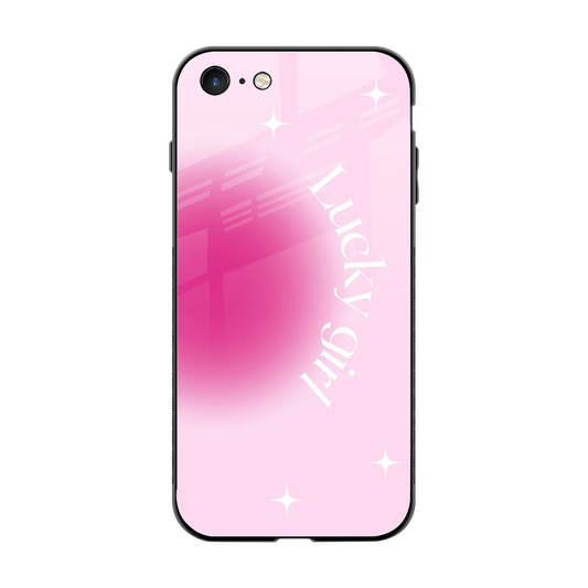 Lucky Girl Aesthetic back phone cover | glass case for iphone 7