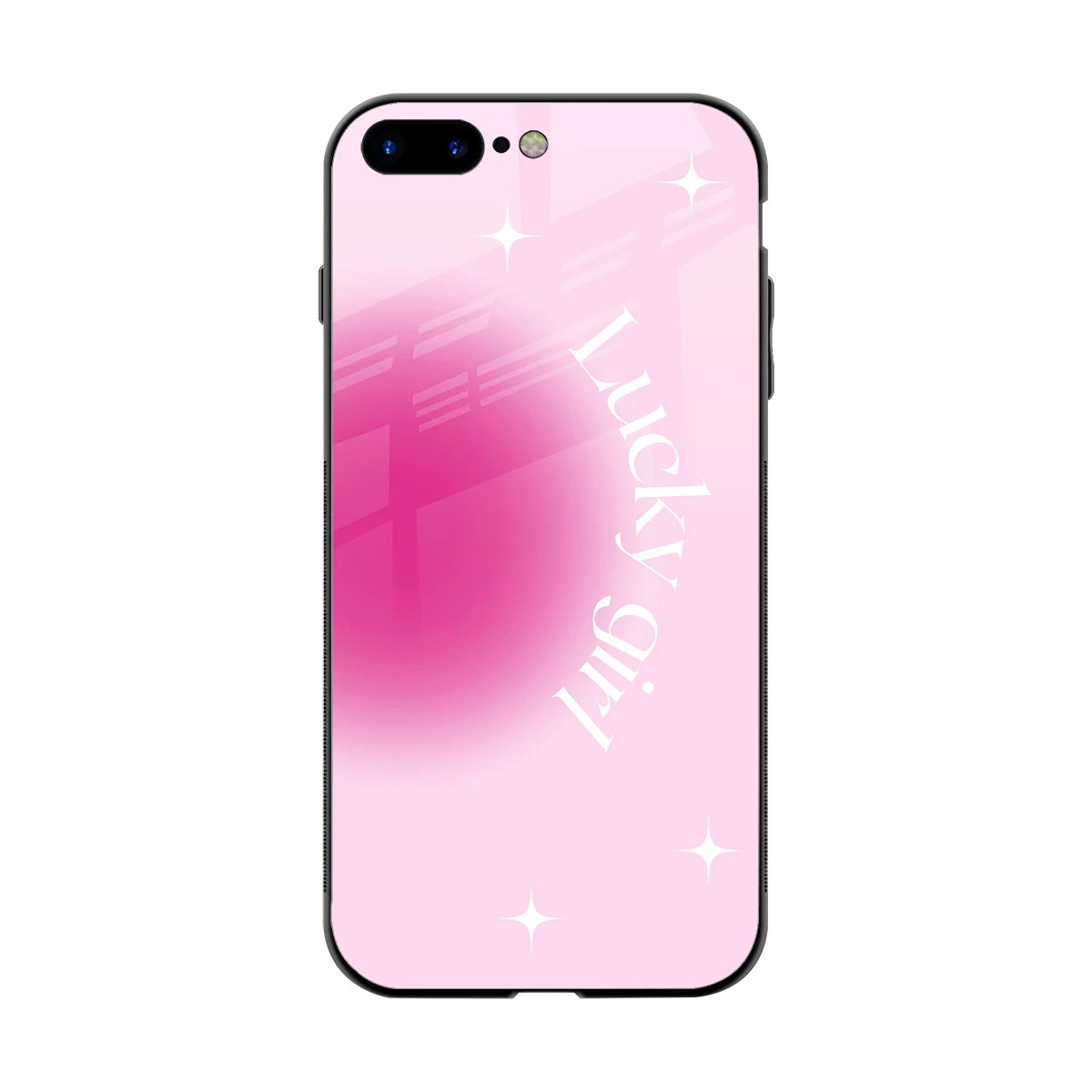 Lucky Girl Aesthetic back phone cover | glass case for iphone 8 plus