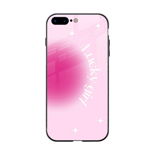 Lucky Girl Aesthetic back phone cover | glass case for iphone 8 plus