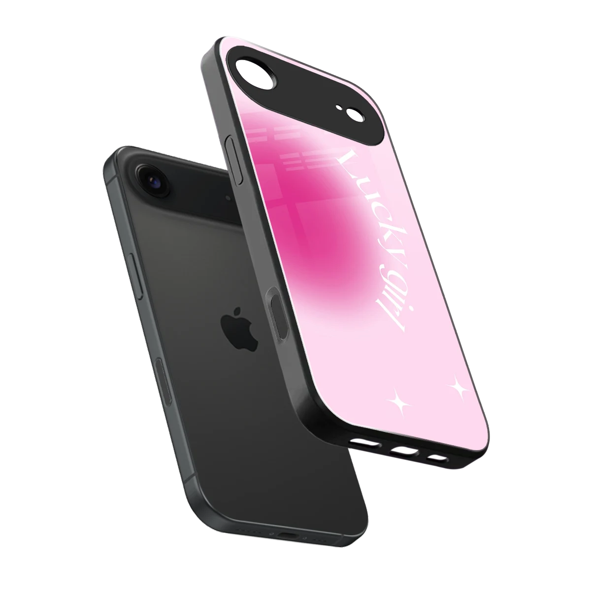Lucky Girl Aesthetic sleek iphone air cover with tempered glass back and TPU edges
