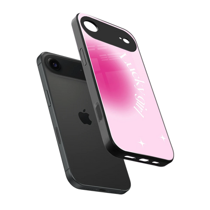 Lucky Girl Aesthetic sleek iphone air cover with tempered glass back and TPU edges
