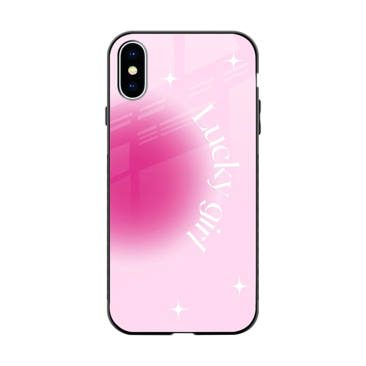 Lucky Girl Aesthetic back phone cover | glass case for iphone x