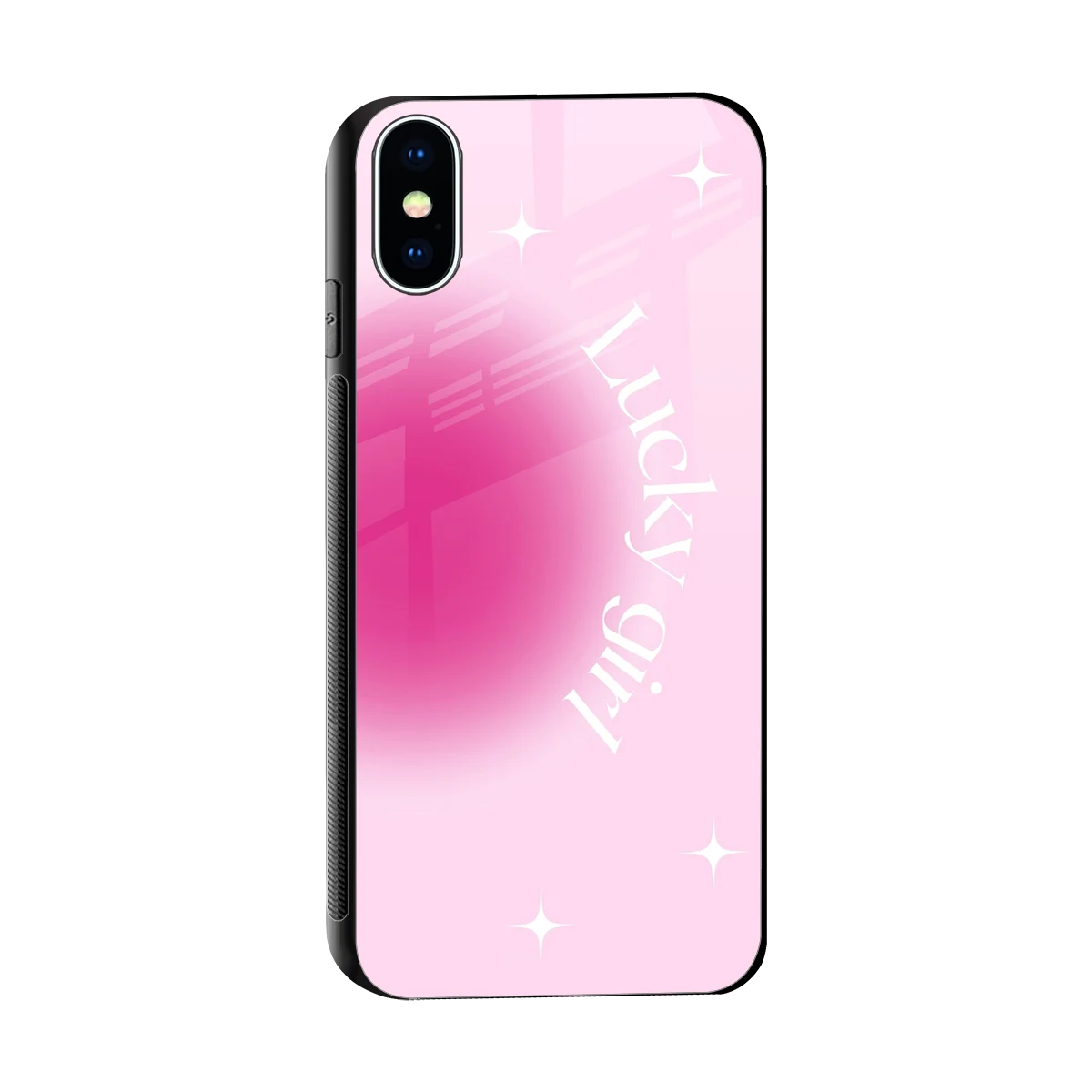 Lucky Girl Aesthetic sleek iphone x cover with tempered glass back and TPU edges