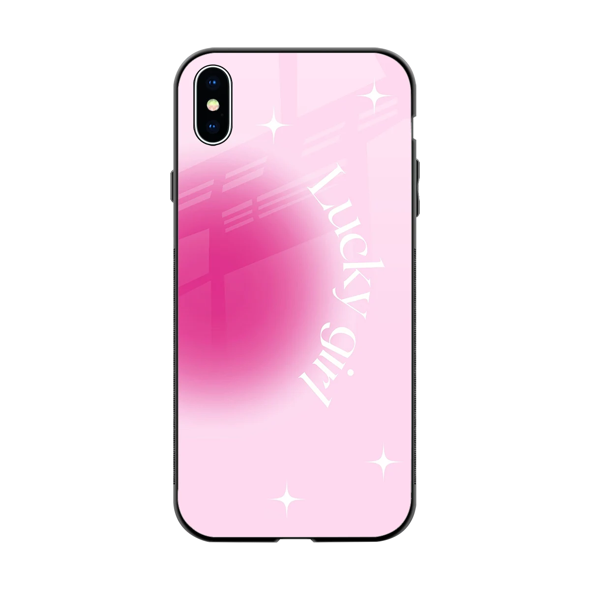 Lucky Girl Aesthetic back phone cover | glass case for iphone xs max