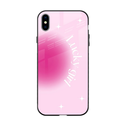 Lucky Girl Aesthetic back phone cover | glass case for iphone xs max