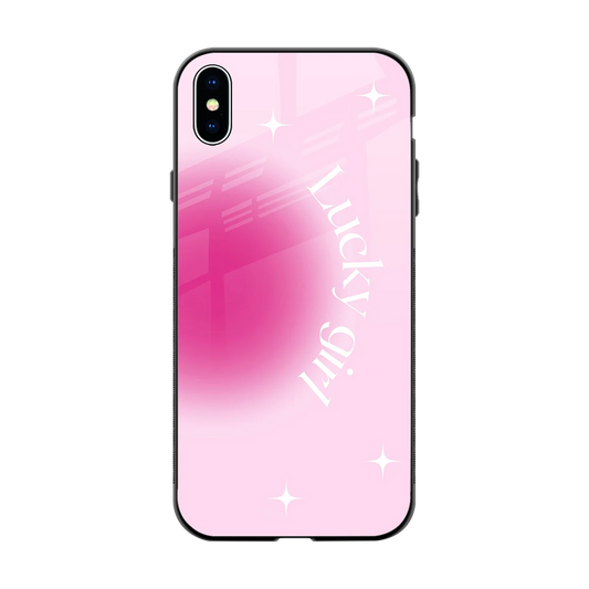 Lucky Girl Aesthetic back phone cover | glass case for iphone xs max