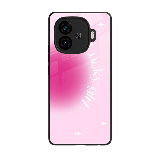 Lucky Girl Aesthetic back phone cover | glass case for iqoo neo 10r 5g
