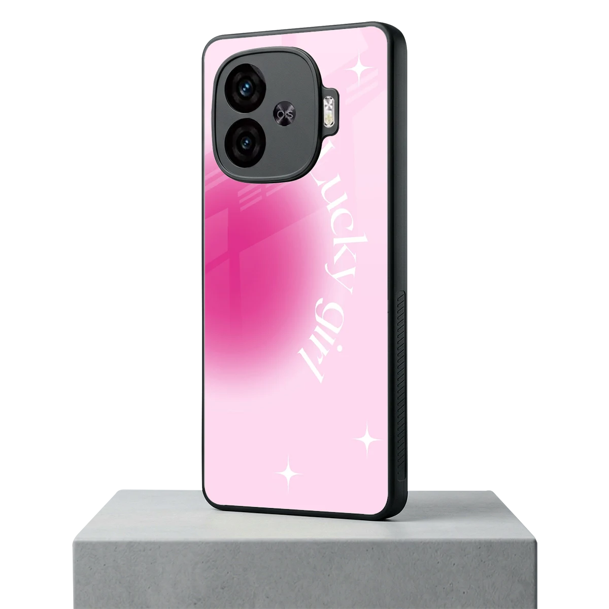 Lucky Girl Aesthetic iqoo neo 10r 5g mobile cover | shockproof glass phone case
