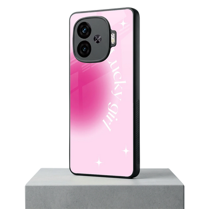 Lucky Girl Aesthetic iqoo neo 10r 5g mobile cover | shockproof glass phone case