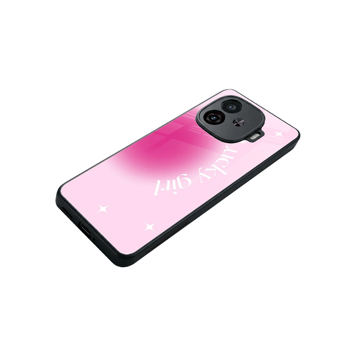 Lucky Girl Aesthetic stylish phone case for iqoo neo 10r 5g | glossy glass and slim fit