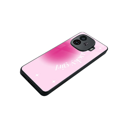 Lucky Girl Aesthetic stylish phone case for iqoo neo 10r 5g | glossy glass and slim fit