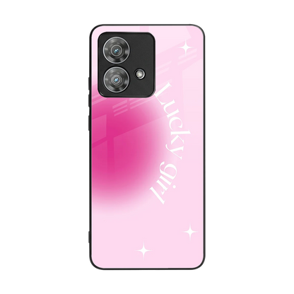 Lucky Girl Aesthetic back phone cover | glass case for motorola edge 40 neo 5g
