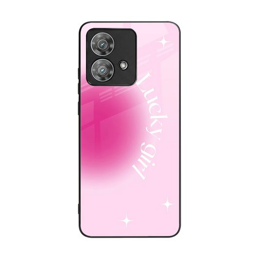 Lucky Girl Aesthetic back phone cover | glass case for motorola edge 40 neo 5g