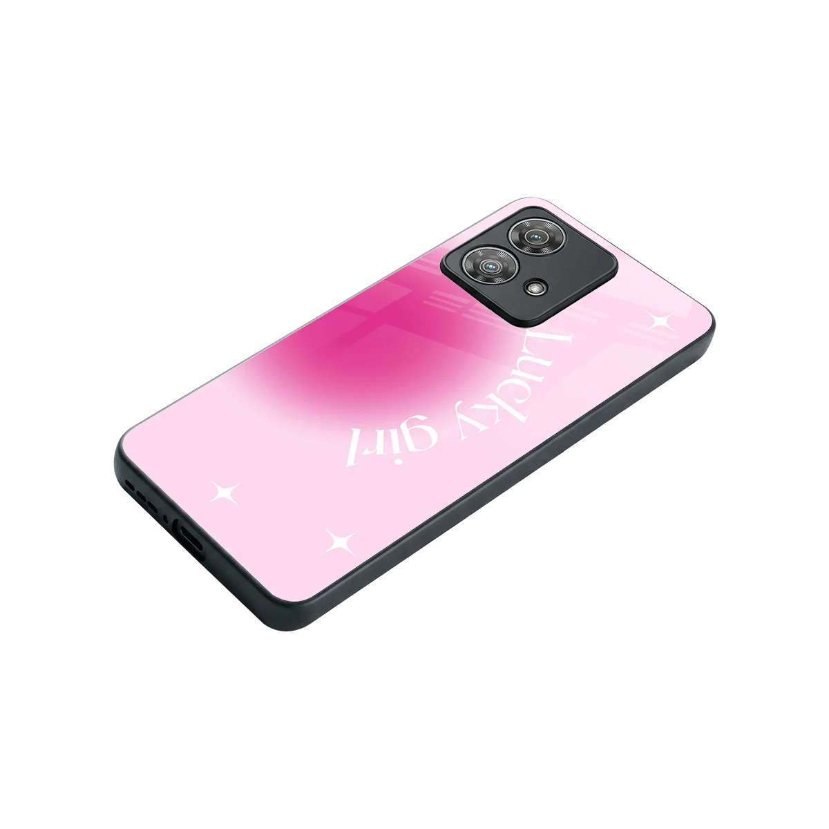 Lucky Girl Aesthetic stylish phone case for motorola edge 40 neo 5g | glossy glass and slim fit