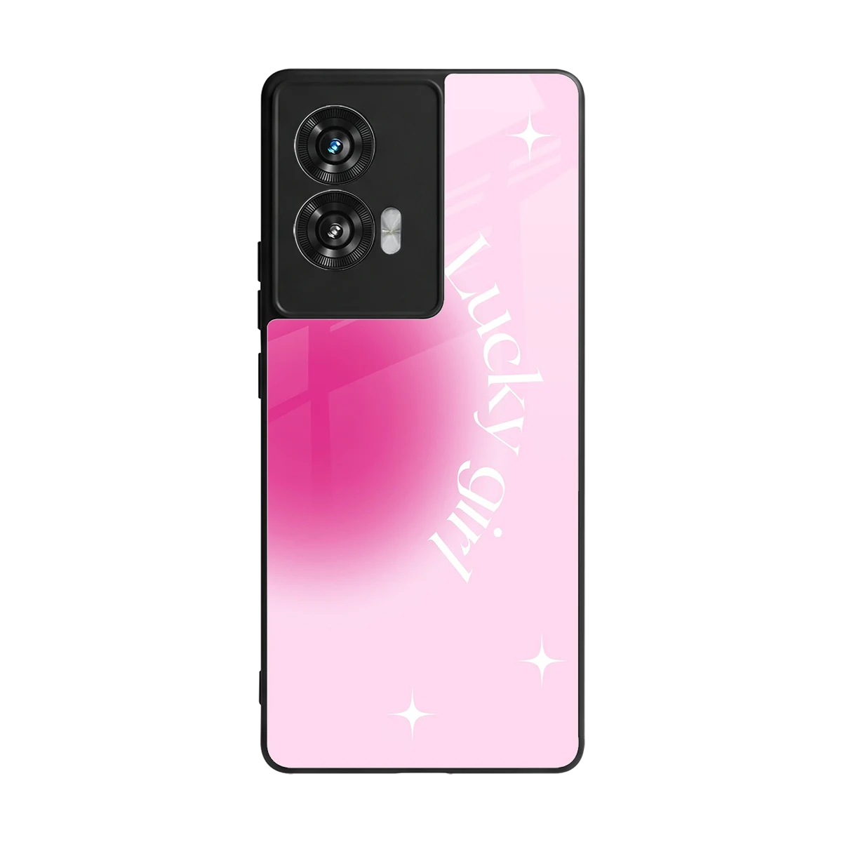 Lucky Girl Aesthetic back phone cover | glass case for motorola edge 50 fusion