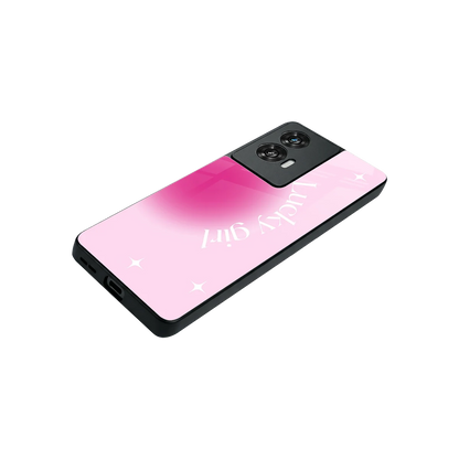 Lucky Girl Aesthetic stylish phone case for motorola edge 50 fusion | glossy glass and slim fit
