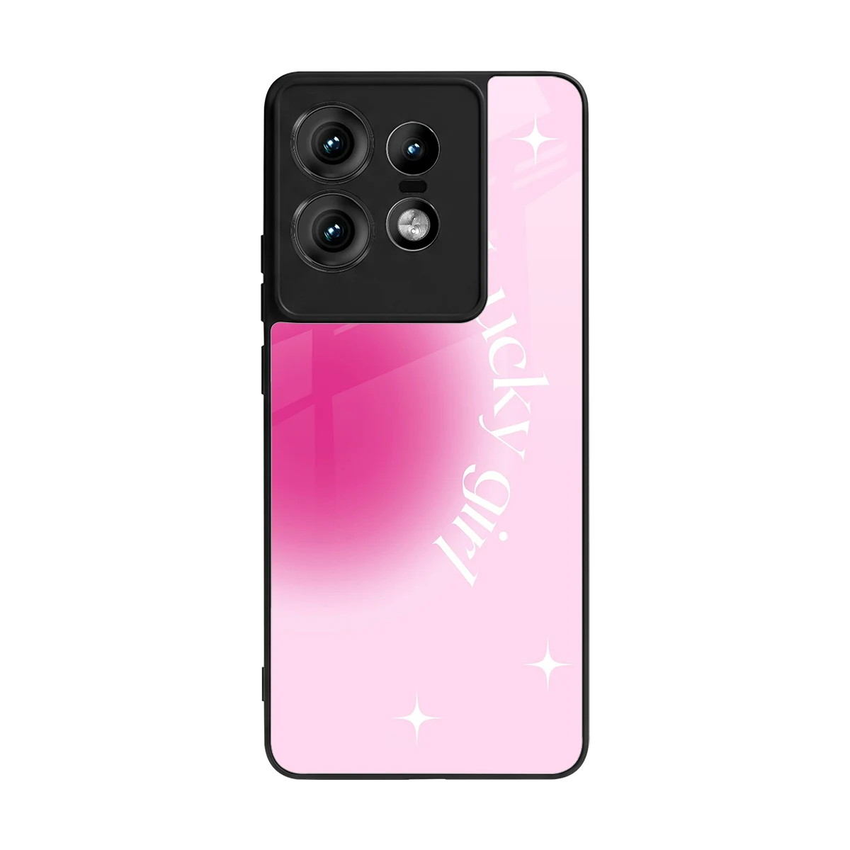 Lucky Girl Aesthetic back phone cover | glass case for motorola edge 50 pro