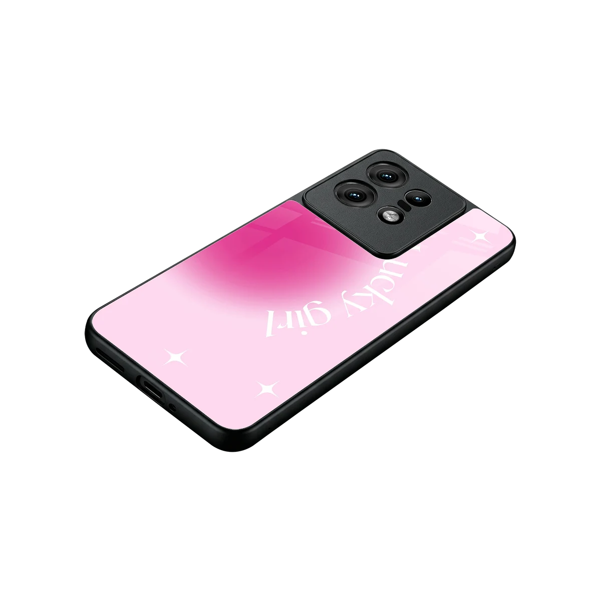 Lucky Girl Aesthetic stylish phone case for motorola edge 50 pro | glossy glass and slim fit