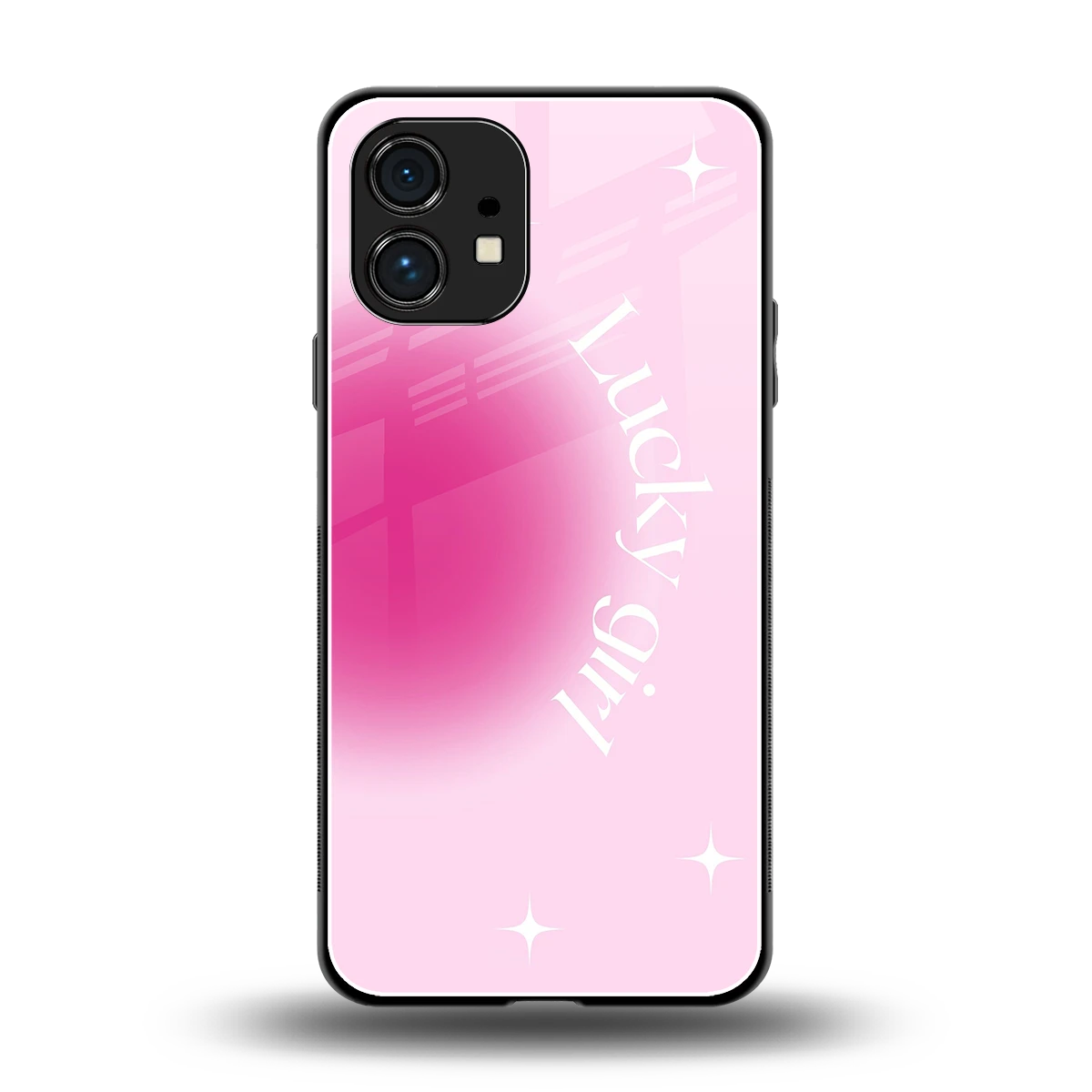 Lucky Girl Aesthetic back phone cover | glass case for nothing phone 1