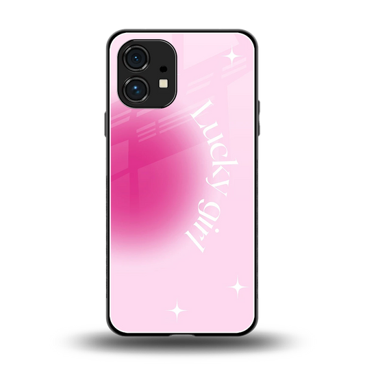 Lucky Girl Aesthetic back phone cover | glass case for nothing phone 1