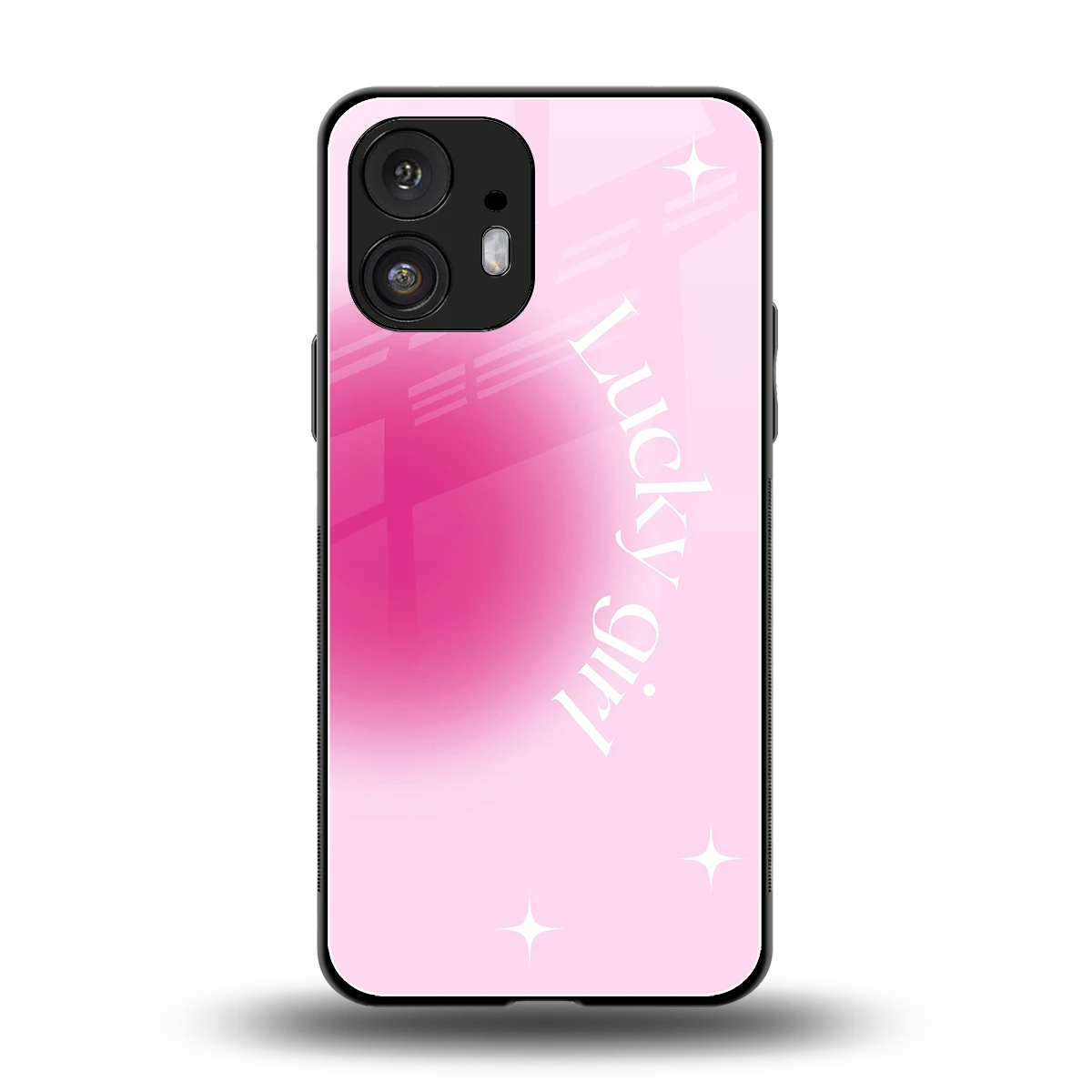 Lucky Girl Aesthetic back phone cover | glass case for nothing phone 2