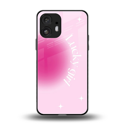 Lucky Girl Aesthetic back phone cover | glass case for nothing phone 2