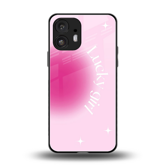Lucky Girl Aesthetic back phone cover | glass case for nothing phone 2