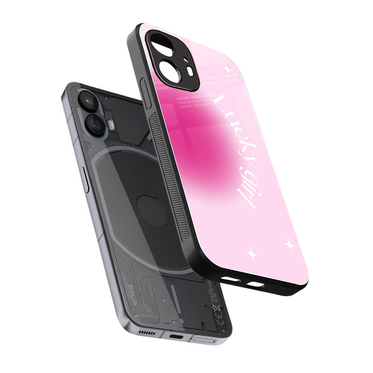 Lucky Girl Aesthetic sleek nothing phone 2 cover with tempered glass back and TPU edges