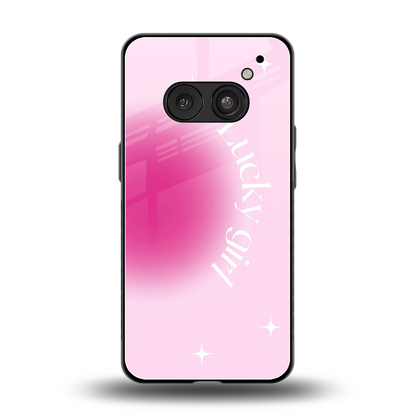 Lucky Girl Aesthetic back phone cover | glass case for nothing phone 2a plus