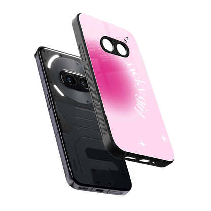 Lucky Girl Aesthetic sleek nothing phone 2a cover with tempered glass back and TPU edges