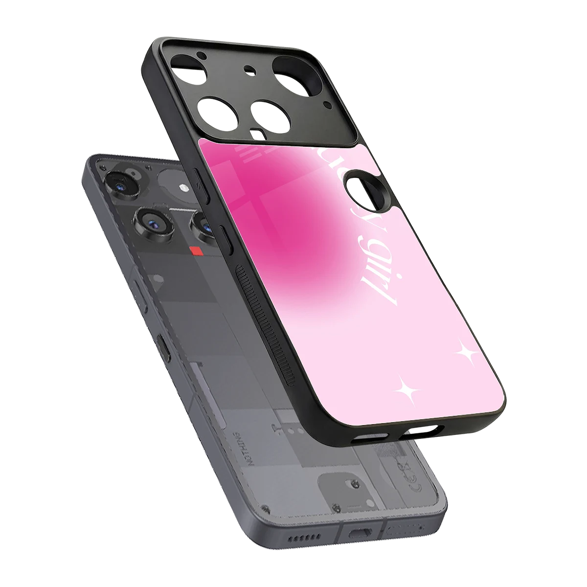 Lucky Girl Aesthetic sleek nothing phone 3 cover with tempered glass back and TPU edges