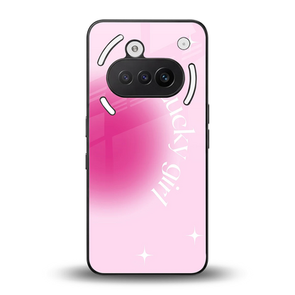 Lucky Girl Aesthetic back phone cover | glass case for nothing phone 3a