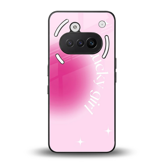 Lucky Girl Aesthetic back phone cover | glass case for nothing phone 3a