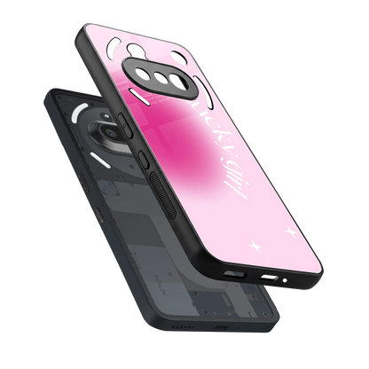 Lucky Girl Aesthetic sleek nothing phone 3a cover with tempered glass back and TPU edges