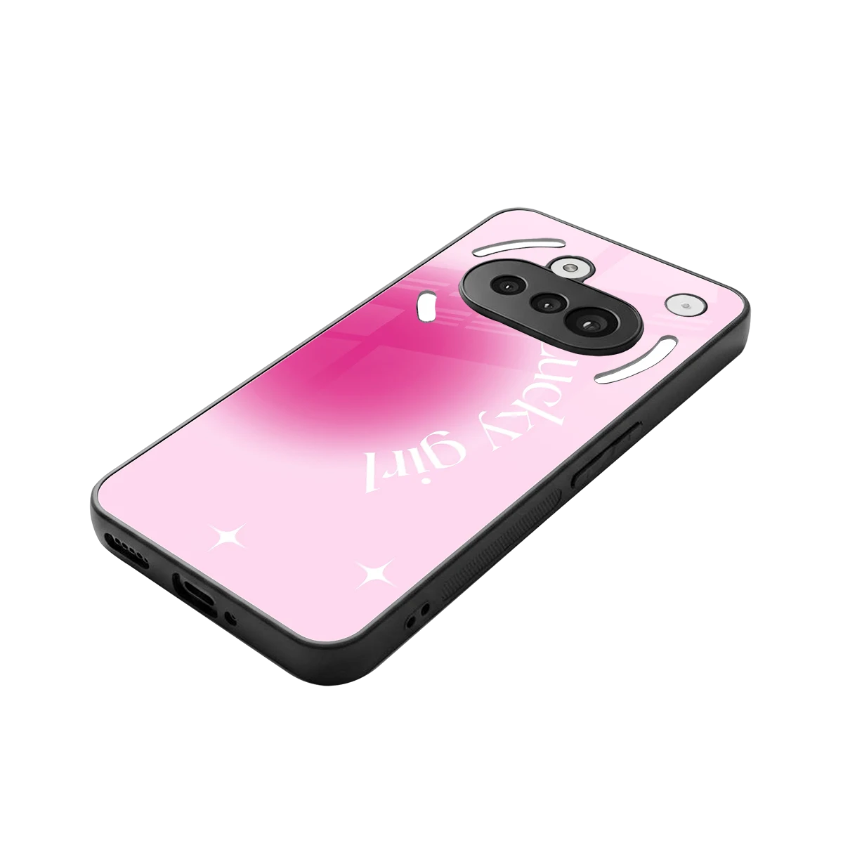 Lucky Girl Aesthetic stylish phone case for nothing phone 3a | glossy glass and slim fit
