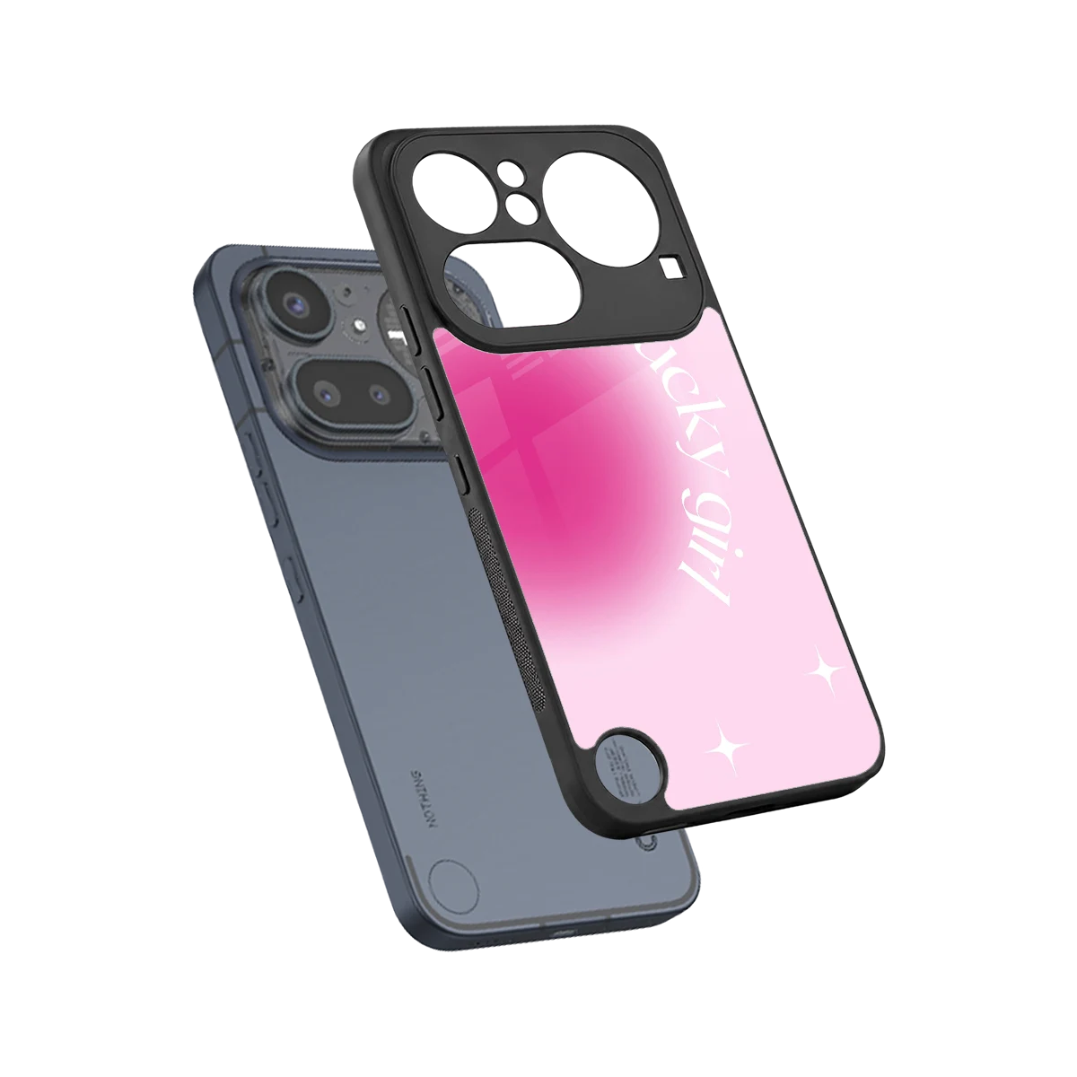 Lucky Girl Aesthetic sleek nothing phone 4a pro cover with tempered glass back and TPU edges