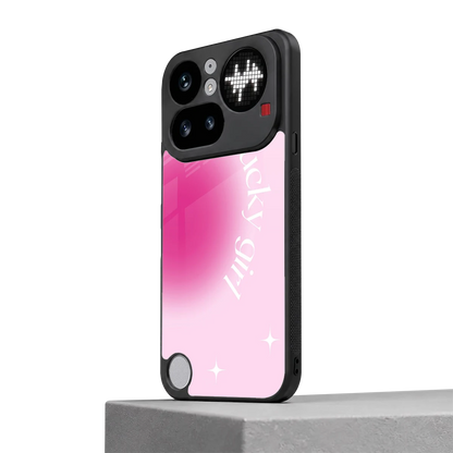 Lucky Girl Aesthetic nothing phone 4a pro mobile cover | shockproof glass phone case