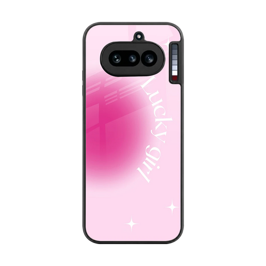 Lucky Girl Aesthetic back phone cover | glass case for nothing phone 4a