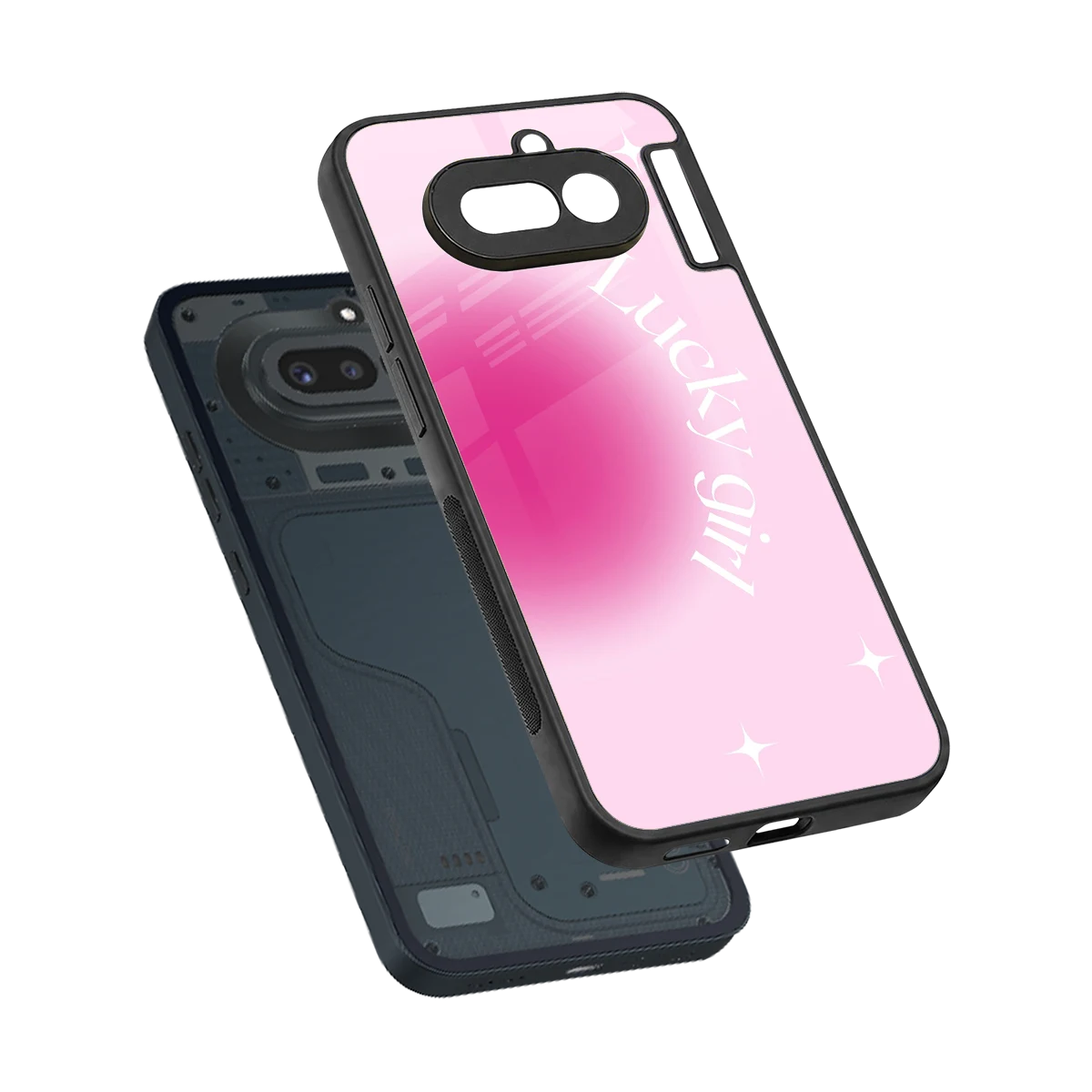 Lucky Girl Aesthetic sleek nothing phone 4a cover with tempered glass back and TPU edges