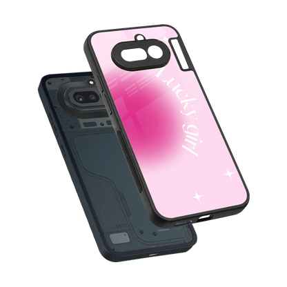 Lucky Girl Aesthetic sleek nothing phone 4a cover with tempered glass back and TPU edges