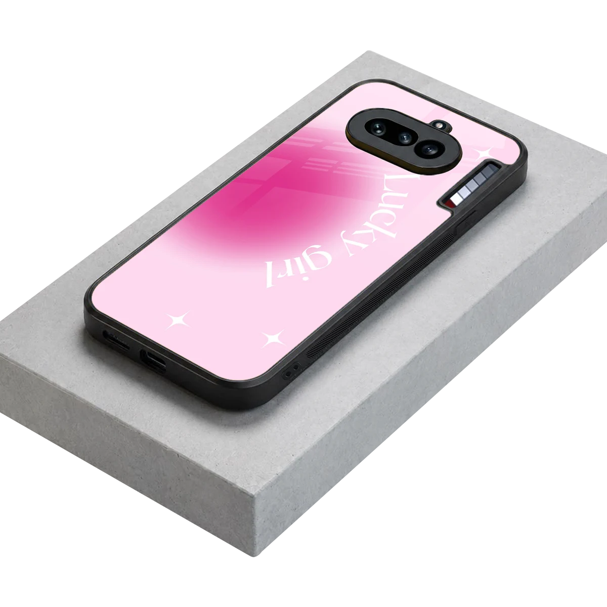 Lucky Girl Aesthetic stylish phone case for nothing phone 4a | glossy glass and slim fit