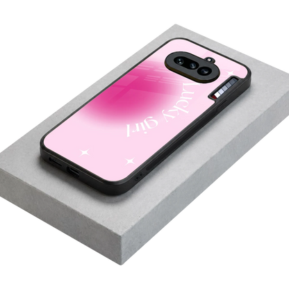 Lucky Girl Aesthetic stylish phone case for nothing phone 4a | glossy glass and slim fit